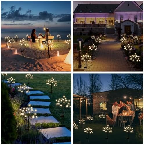 2 Pack Solar Lights Outdoor Waterproof, Garden Lights Solar Flowers - Image 6