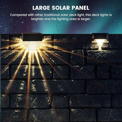 Solar Deck Lights 4 Pack Waterproof Solar Step Lights Outdoor Stair Lights Solar Fence Lights Outside Decor for Backyard Garden Deck Fences Wall Patio Steps Stairs Porch - Image 5
