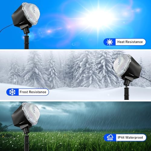 Projector Lights Outdoor, 15 Colors Water Wave Ocean Moving Effect RGBW LED Night Light Weatherproof with Remote & Timer for Halloween Christmas Holiday Garden Yard House Parties Bedroom Ceiling Decor - Image 5