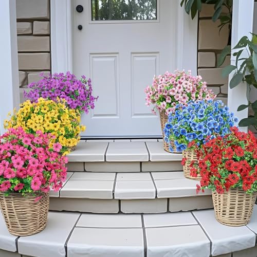 Ouddy Decor 24 Pcs Artificial Flowers for Outdoors Decorations, Multicolor - Image 3