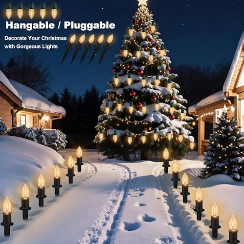 C9 Christmas Pathway Lights Outdoor - 24.2FT Path String Lights with 20 LED - Image 4