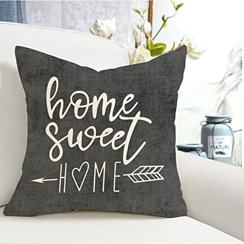 YCOLL Pillow Covers 20x20 Set of 4, Modern Sofa Throw Pillow Cover, Decorative Outdoor Linen Fabric Pillow Case for Couch Bed Car, Rustic Gray - Image 6