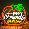 Happy Friendsgiving Neon Signs Thanksgiving Neon Sign for FriendsGiving Party Decorations FriendsGiving Sign for Wall Decor Pumpkin Neon Sign for Door Wall Art Window Home Party by zikdhf