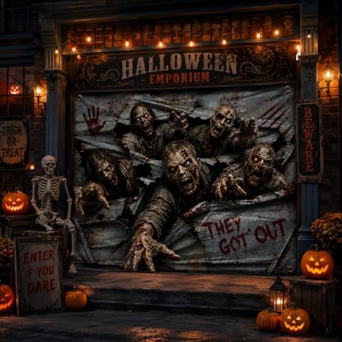 Halloween Garage Door Cover 8x7FT Zombie Blood Stain Outdoor Decor - Image 7