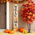 Farmhouse Autumn Wooden Welcome Sign Stand for Front Door, 47" Rustic Large Fall Welcome Porch Sign Wall Hanging for Outdoor Patio Garden, Vertical Tall Porch Leaner Decor for Thanksgiving by Homuvdok