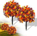 SHareconn 2Pcs Artificial Fall Flowers for Outdoors UV Resistant Decoration by SHareconn