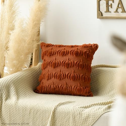 AVOIN colorlife Caramel Yellow Fall Throw Pillow Covers 18x18 Inch - Image 6