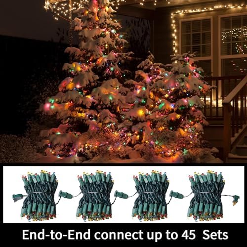 LAMPHOME Multi-Colored Christmas Mini String Lights, 60 LED Waterproof Fairy Tree Lights Plug in, Connectable Christmas Decorations for Indoor Outdoor Easter Patio Holiday Theme Party Yard House - Image 7