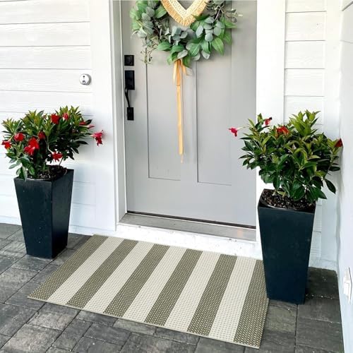 OJIA Front Door Mat 24"x36" Outdoor Doormat Striped Porch Rugs Fall Decor - Image 7