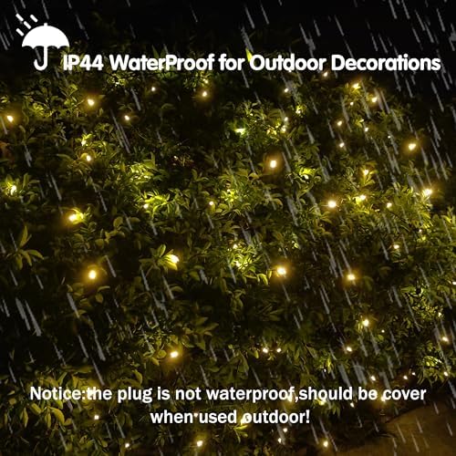 HISHINY LED Christmas Net Lights Outdoor Decorations for Bushes,144LED 6ftx6ft Connectable Green Wire Net Christmas Lights for Outdoor Indoor Yard Mesh Shrub Tree Decor,UL Certified(Warm White) - Image 3