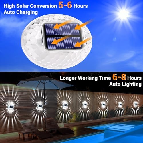 LYHOPE Solar Fence Lights Outdoor, IP65 Waterproof Solar Light for Outside, 6 Pack Deck Light for Backyard Railing Patio Deck Fence Stair Railing Wall Outdoor Decorations(Cool White) - Image 6