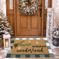 Drydiet 2 Pcs Layered Door Mats, Buffalo Plaid Coir Non Slip Front Porch by Drydiet
