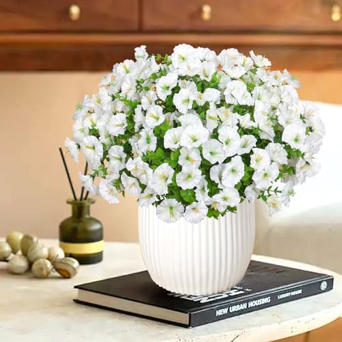 10 Bundles Artificial Flowers for Outdoor White Outdoor Silk Morning Glory - Image 6