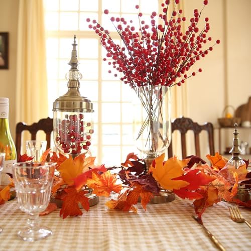 Joyhalo 6 Pack Fall Garland with Red Leaves - Image 4