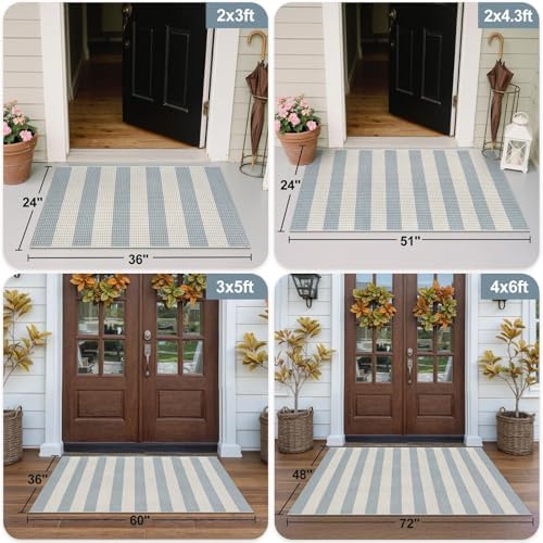 OJIA Outdoor Rugs 3'x5', Welcome Mat for Front Door Mat Outside Entrance - Image 3