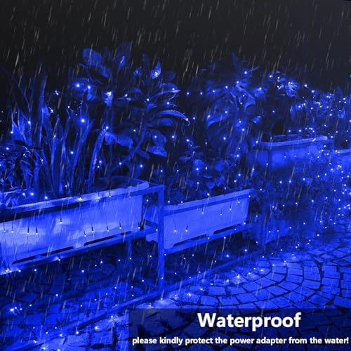 iBaycon 2Pack 4FT x 6FT Christmas Net Lights Outdoor Mesh Light, Blue - Image 3