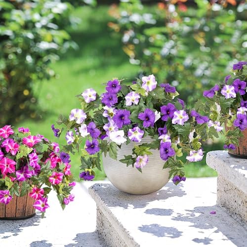Ammyoo Artificial Fake Flowers Petunia Plants for Outdoor Decoration - Image 4