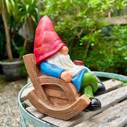 Drinking Coffee Faceless Garden Gnome Statue Decoration 7.1" Figurine Ornament for Indoor Outdoor Home Patio Yard Lawn - Image 4