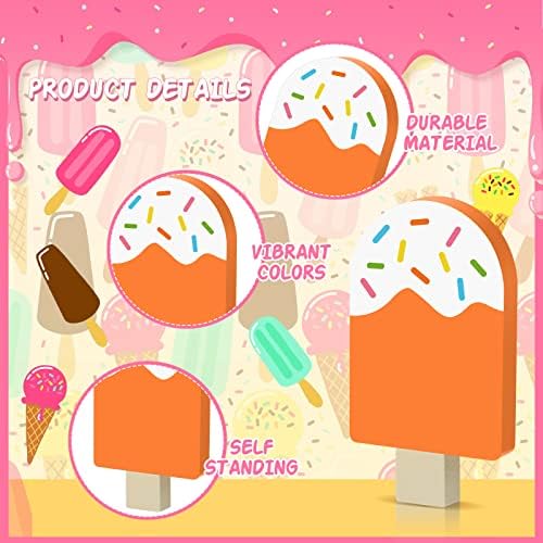 Jetec 6 Pcs Summer Table Decor, Ice Cream Tiered Tray Decor for Kitchen - Image 5