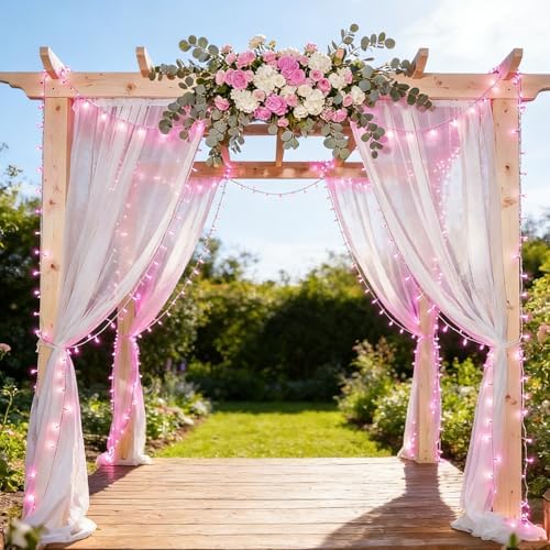 LAMPHOME 500 LED Pink String Lights, 165FT Plug in Waterproof with 16 Twinkle Modes, for Valentine’s Day, Easter, Mother’s Day, Christmas Decor, Indoor Outdoor Bedroom Yard Wedding Decoration - Image 5