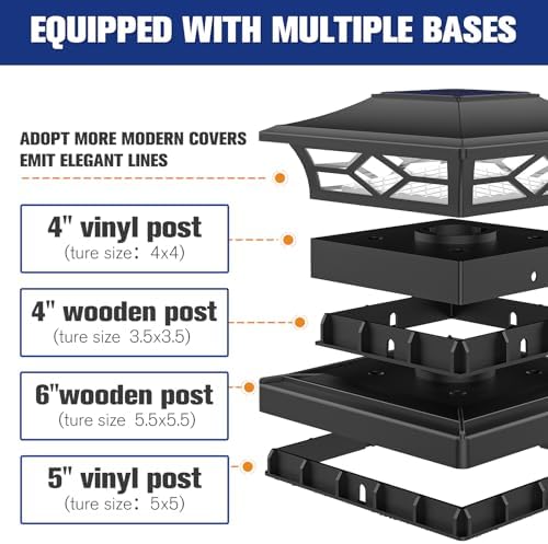 VOLISUN 2Pack Solar Post Cap Lights, 2 Color Modes Deck Lights, Black - Image 6