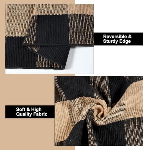 Fall Front Door Mat 3x5 Buffalo Plaid Checkered Outdoor Rug Doormat - Image 5