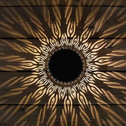 Solar Table Lanterns Outdoor Waterproof - LED Lamp Black Peacock Feather Metal Tabletop Light Solar Powered Decorative Lantern for Indoor Desk Bedroom Patio Garden Pathway Yard (1 Pack) - Image 2