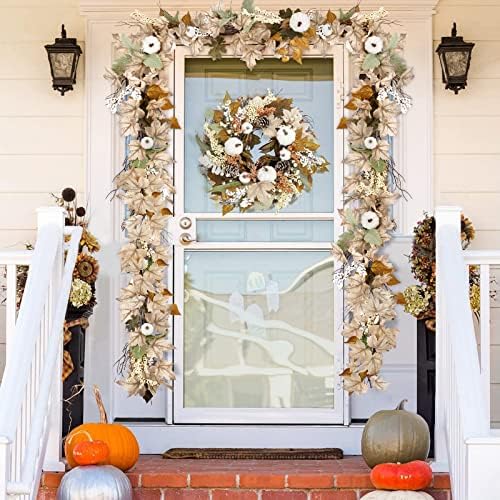 Fall Decorations for Home - 2 Pack 6Ft Autumn Maples Pumpkin Berry Garlands - Image 4
