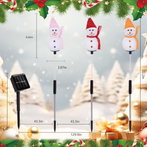 Solar Christmas Snowman Pathway Lights Outdoor Decoration, 6 Pack - Image 2