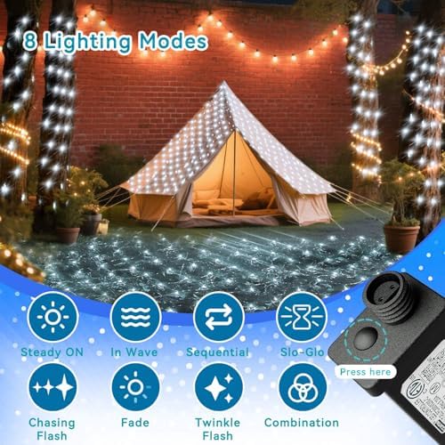 LitHome 21FT x 5FT Christmas Net Lights Outdoor Mesh Lights Connectable - Image 2