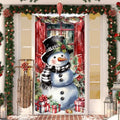 Christmas Door Cover Snowman Decoration Xmas Large Photography Background Banner Porch Sign for Winter Indoor Outside Front Door Banner Farmhouse Party Supplies 6 x 3 Feet by Sophena