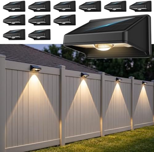 Solar Fence Lights Outdoor,3CCT 3 Modes Fence Lights Solar Powered,12Pack by Gbeast