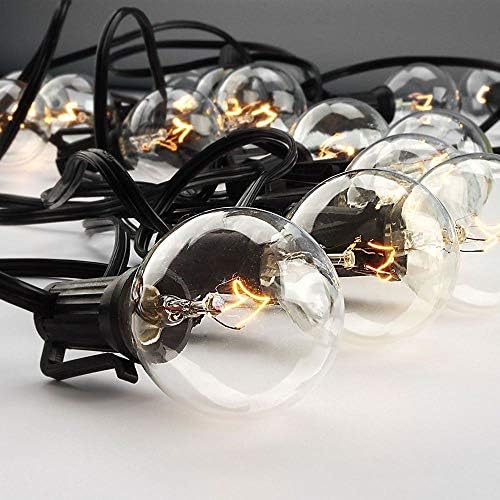 GOOTHY 50FT Outdoor Globe String Lights, G40 Patio Lights Outdoor Waterproof with 53 Clear Bulbs, Hanging Indoor Porch String Lights for Garden Bistro Party Outdoor Balcony Decorations- Black Cord - Image 3