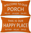 Outdoor Decorative Throw Pillow Covers 12x20 Inch Set of 2, Orange by HERHOME