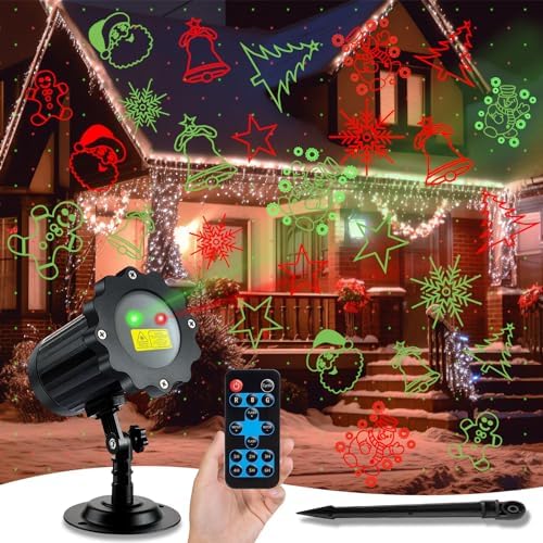 Brighter Christmas Projector Lights Outdoor, Waterproof Laser Christmas Projector with Remote, Christmas Spotlight Decorations for Party Yard Garden Outdoor Indoor by EFOBO