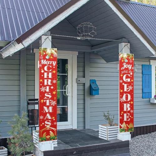 Christmas Decoration Merry Christmas Door Banner Porch Signs Welcome Banner for Holiday Winter Xmas Backdrop Hanging Decor Yard Sign for Front Door Wall Cover Party Supplies Outdoor Indoor - Image 3