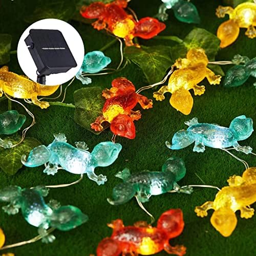 Bartlett Solar Garden Lights Outdoor Gecko Fairy Lights Solar Powered String Lights Outdoor Waterproof Kitty Decorative Lights 40LEDs Light 14ft Patio Décor Yard Fence Walkway Balcony Decoration by THEHXTBARTLETT