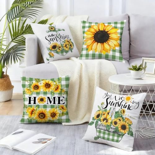 pinata Throw Pillow Covers 18x18, Sunflower Decor, Outdoor Pillow Covers - Image 2