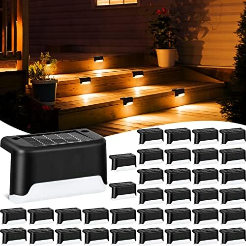 Tuanse 36 Pack Solar Deck Lights Outdoor Step Waterproof LED Stairs Lights Outside Fence Step for Pool Garden Wall Patio Yard Porch(Warm Light) by Tuanse