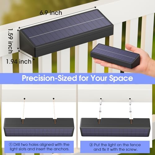 ShineTech Solar Fence Lights Outdoor Waterproof, Solar Deck Light for Patio - Image 6