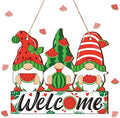 Summer Welcome Sign Wooden Watermelon Gnome Hanging Sign Holiday Door Sign with Ropes Hanging Decoration with Watermelon for Summer Front Door Porch Farmhouse Outdoor Home Decor (Watermelon Gnome) by Panelee