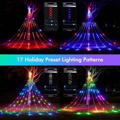 HOLILLUMA 16.4FT Smart Waterfall String Lights Outdoor Christmas Decoration - Image 4