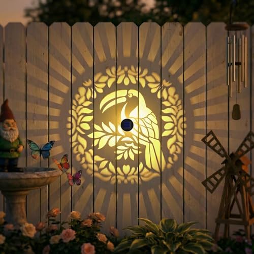 Gardsee Solar Fence Lights Outdoor 2 Pack Deck Step Wall Lights Butterfly Metal Waterproof LED Warm Yellow Light for Garden Post Patio Backyard Yard Decor (Black 6) - Image 2