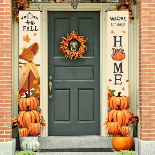 Fall Decor Banner,Scarecrow Pumpkin Thanksgiving Decorations Autumn Banner - Image 6