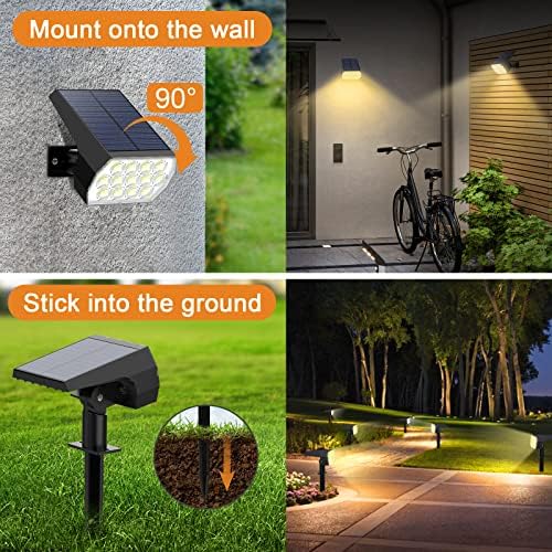 WELALO Solar Lights Outdoor, IP68 Waterproof, 65 LED, Warm White, 10 Pack - Image 4