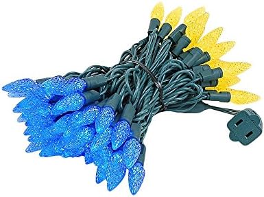 Novelty Lights 24FT 70 LED C6 Christmas String Lights, Blue & Yellow - Image 6