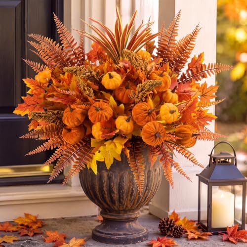 Daifunli 13 Pcs Artificial Fall Flowers for Outdoor Outside Decoration by Huiinen