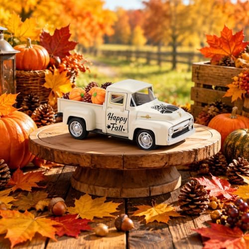 Fall Thanksgiving Pumpkin Truck Mini Metal Truck for Fall Tiered Tray Decor - Image 6