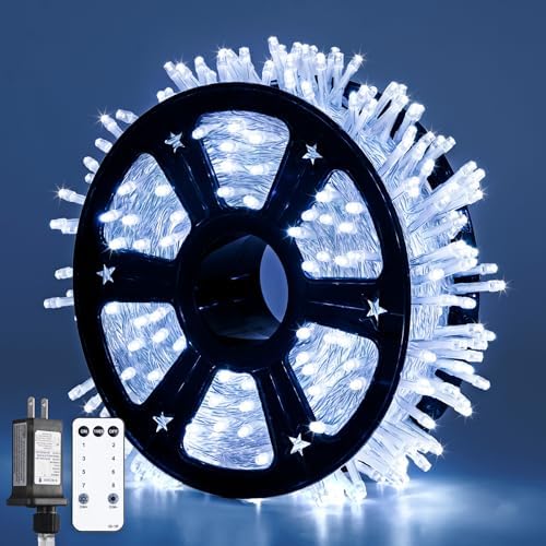 JMEXSUSS 800 LED White String Lights Indoor Outdoor, Wedding Lights Plug in by JMEXSUSS