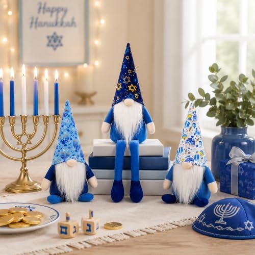 Hanukkah Decorations for Home 3 Pack Hanukkah Gnomes Jewish Gifts - Image 4